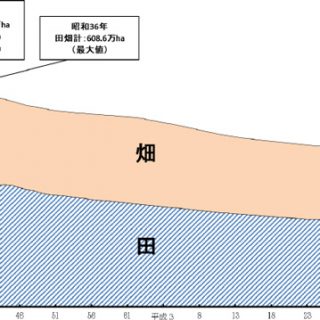 耕地面積　2万3000ha減少　▲0.5％－2021（令和3）年　農水省調べ